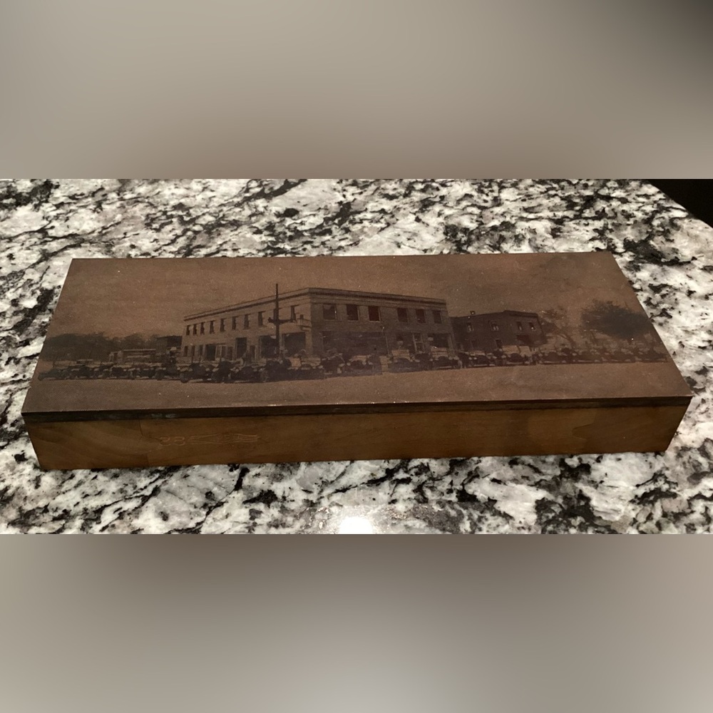🔴 Now Listed - Antique - Printers Block over 100 years old.  Albion Michigan - Picture 2 of 3